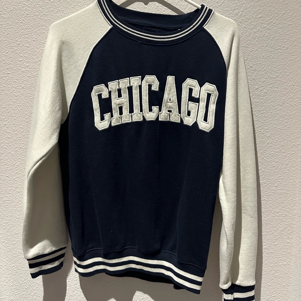 Navy and Cream Chicago Crew Neck Sweater